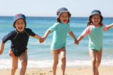 Children at the beach